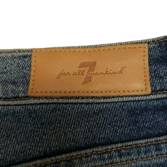 7 For All Mankind Ankle Skinny Jean High Waist Gold Stripe Blue Women's 27 - Picture 14 of 15